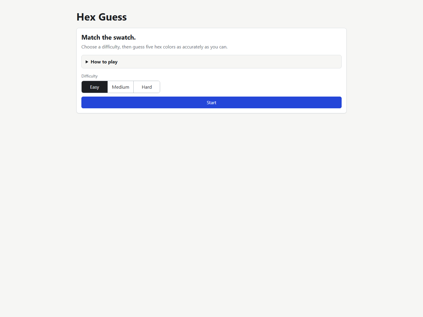 Hex Guess